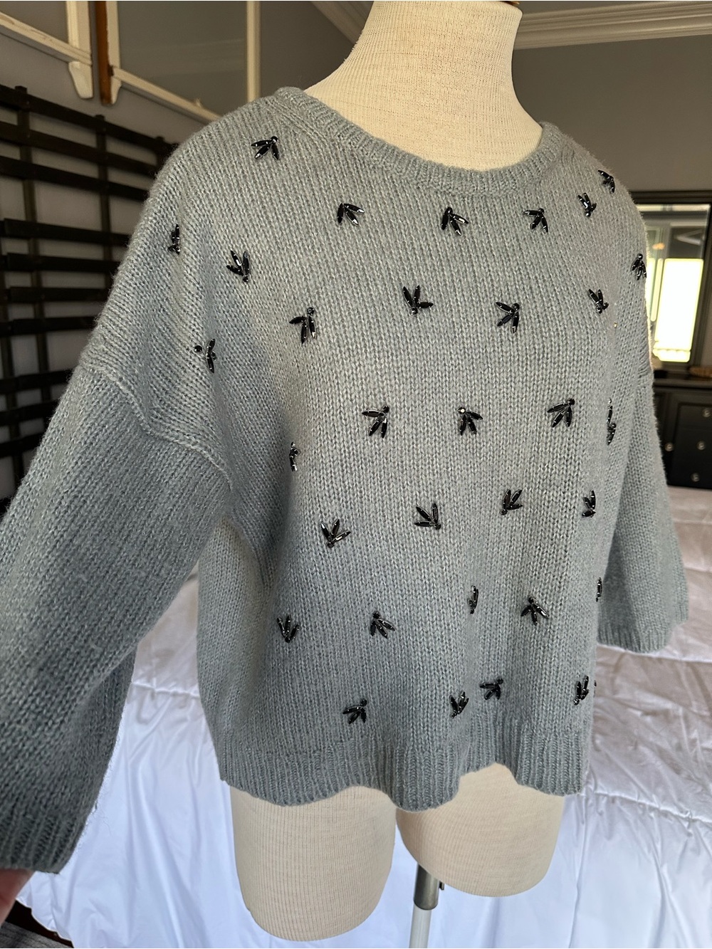 Ann Taylor Embellished Crewneck Sweater size large - Picture 3 of 13